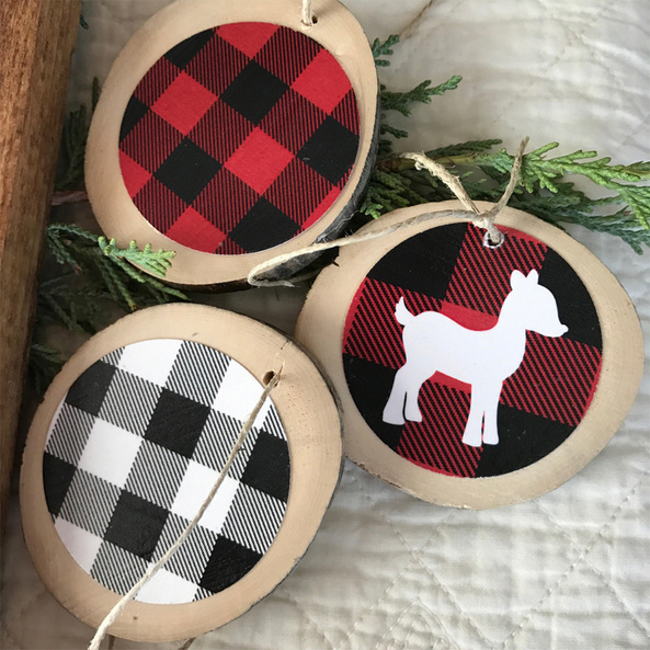 Buffalo Plaid Christmas Ornament by Peanut Prints on Etsy
