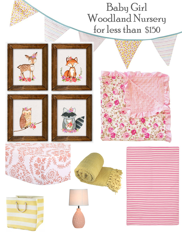 How to create an adorable woodland theme nursery for your baby girl while on a budget.