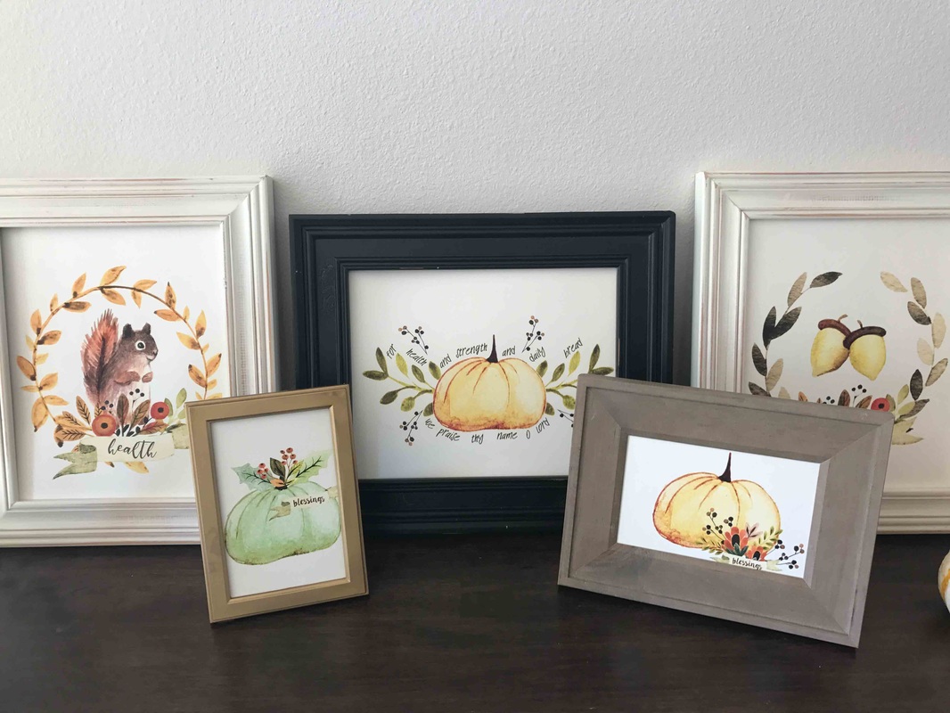 Thanksgiving Foyer Table Display Prints Available at Peanut Prints on Etsy