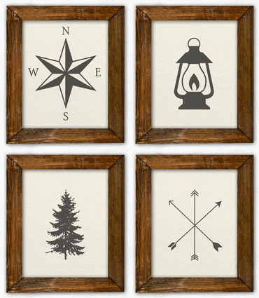 Vintage Woodland Camping Art Prints for Boy Rooms or Nurseries available at Peanut Prints on Etsy.