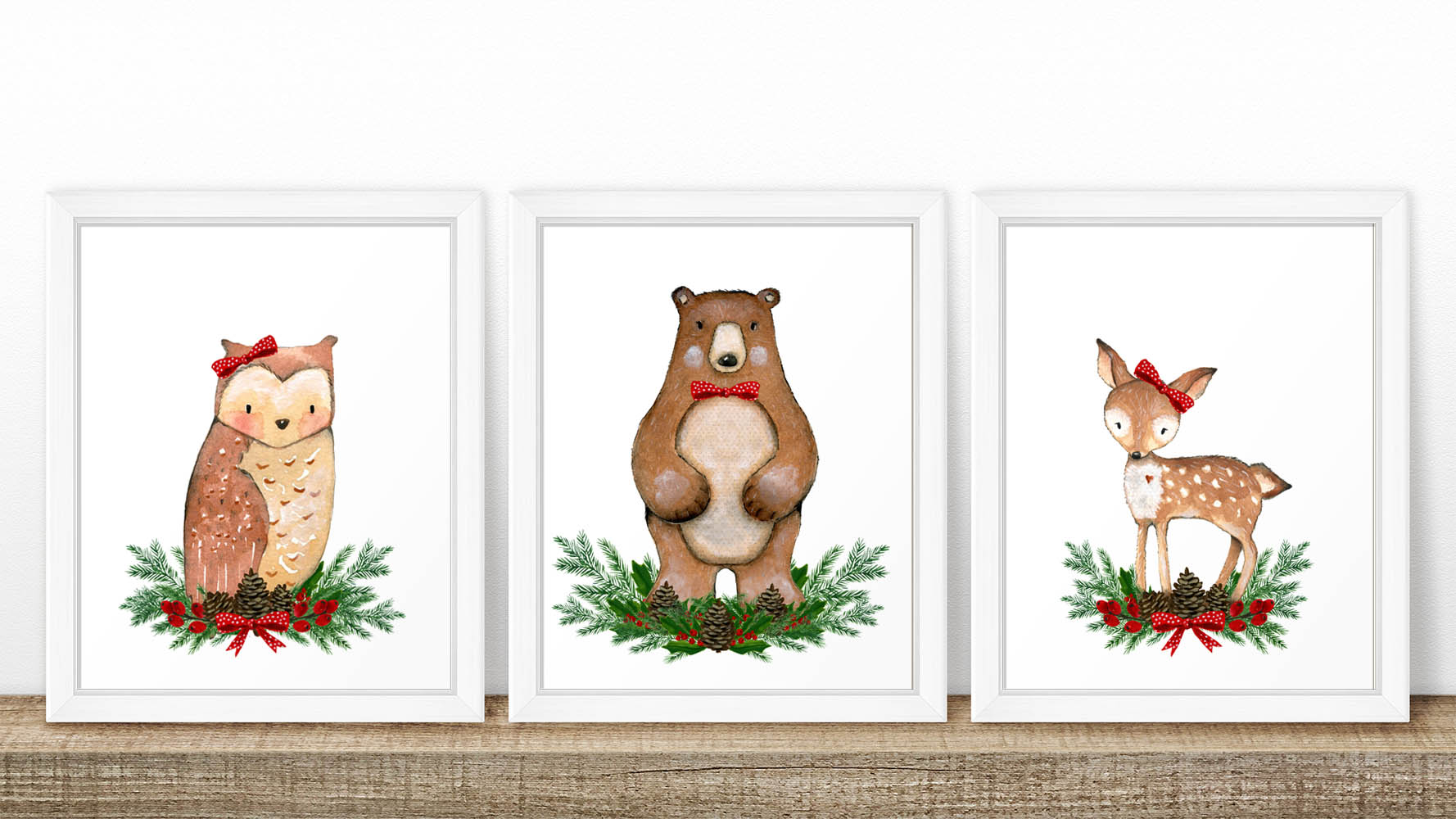 Woodland Christmas Art by Peanut Prints on Etsy